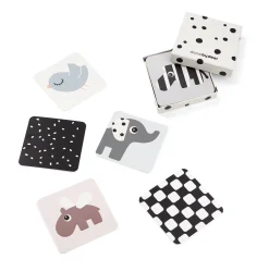 Done by Deer Aktivitetslegetøj>Baby kontrastkort 10 stk. - Deer friends - Farvemix