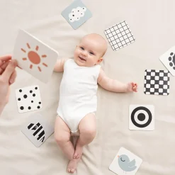 Done by Deer Aktivitetslegetøj>Baby kontrastkort 10 stk. - Deer friends - Farvemix