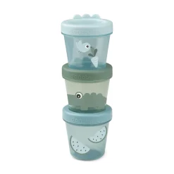 Done by Deer Madopbevaring>Babymad bøtte 3 stk. - Croco - Grøn