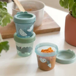 Done by Deer Madopbevaring>Babymad bøtte 3 stk. - Croco - Grøn