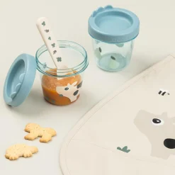 Done by Deer Madopbevaring>Babymad bøtte 2 stk. - Tiny farm - Blå