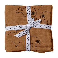 Done by Deer Stofbleer & Svøb>Babysvøb 2 stk. - Sea friends - Mustard