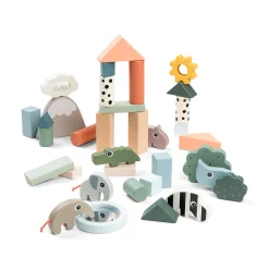 Done by Deer Trælegetøj|Aktivitetslegetøj>Byggeklodser 34 stk. - Deer friends - Farvemix
