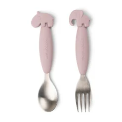 Done by Deer Bestik|Service>Easy-grip ske- og gaffelsæt - Deer friends - Pudder