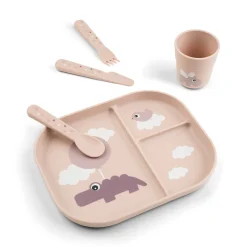 Done by Deer Spisesæt|Service>Foodie inddelt tallerken sæt - Happy clouds - Pudder