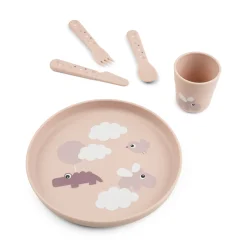 Done by Deer Spisesæt|Service>Foodie tallerken sæt - Happy Clouds - Pudder