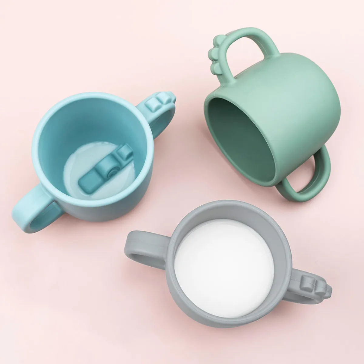 Done by Deer Service|Flasker & Kopper>Peekaboo kop med 2 håndtag - Croco - Grå