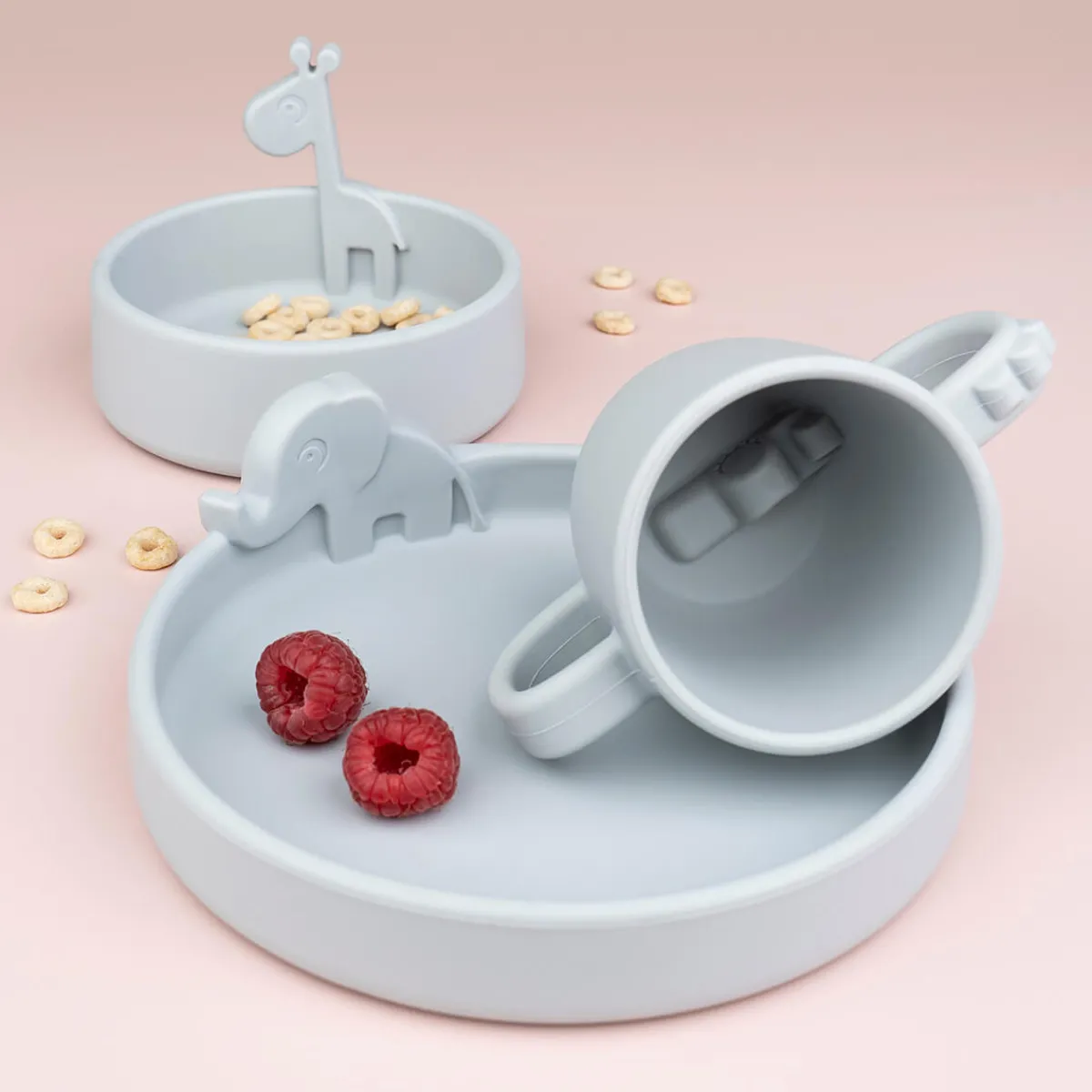 Done by Deer Service|Flasker & Kopper>Peekaboo kop med 2 håndtag - Croco - Grå