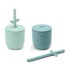 Done by Deer Service|Flasker & Kopper>Peekaboo sugerørskop 2 stk. - Wally - Blå