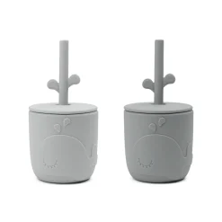 Done by Deer Service|Flasker & Kopper>Peekaboo sugerørskop 2 stk. - Wally - Grå