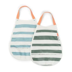 Done by Deer Hagesmække>Pull-over hagesmæk 2-pak - Striber - Blå/Grøn