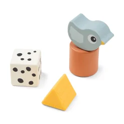 Done by Deer Trælegetøj|Aktivitetslegetøj>Sanseklodser 4 stk. - Birdee - Farvemix