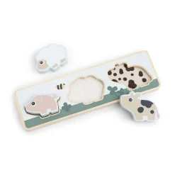 Done by Deer Trælegetøj|Bøger & Puslespil>Sensorisk puslespil - Tiny farm - Farvemix