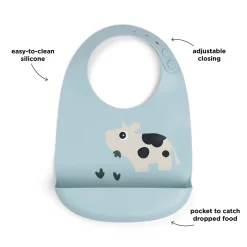 Done by Deer Hagesmække>Silikone hagesmæk - Dotti - Blå