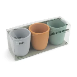 Done by Deer Service>Silikone mini kop 3 stk. - Grøn/Mustard/Grå