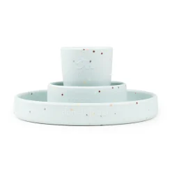 Done by Deer Spisesæt>Silikone spisesæt - Confetti - Blå