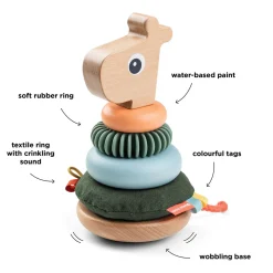 Done by Deer Trælegetøj|Aktivitetslegetøj>Stabletårn - Raffi - Farvemix