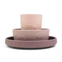 Done by Deer Spisesæt>Stick&Stay spisesæt - Deer friends - Pudder