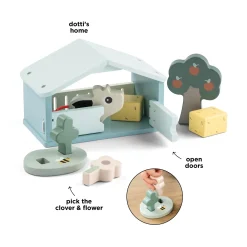 Done by Deer Trælegetøj|Aktivitetslegetøj>Tiny Farm legesæt - Dotti - farvemix Colour mix